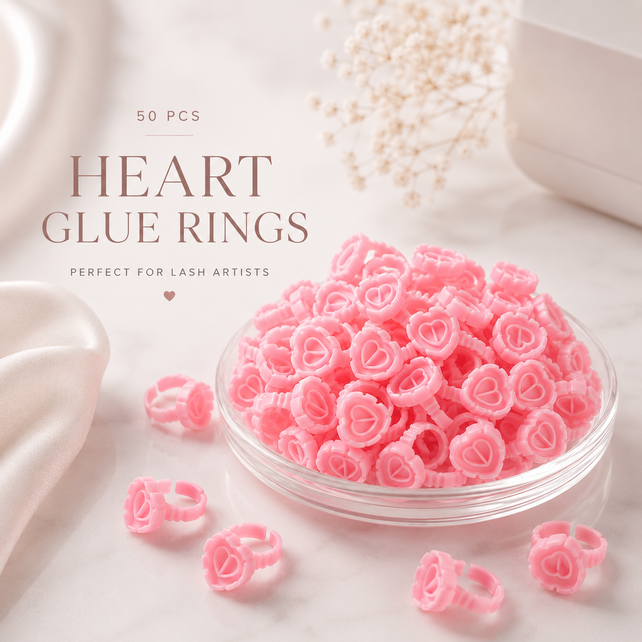 Heart Glue Rings (50 PCS)